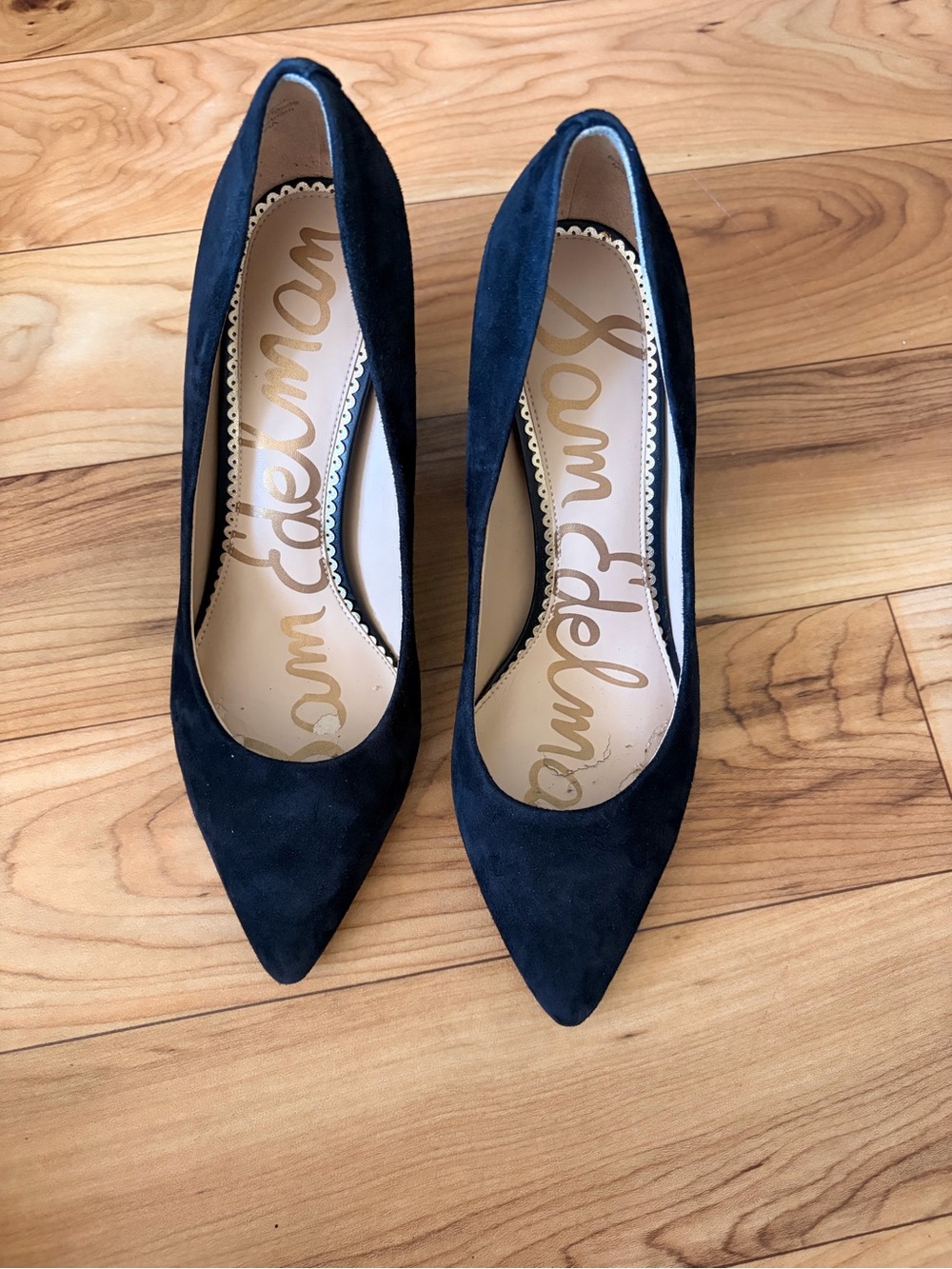 Sam Edelman Black Suede Pointed Toe Heels